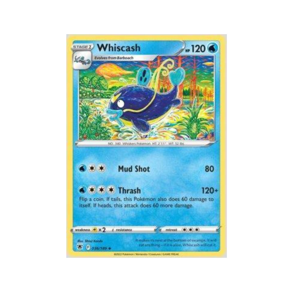 Whiscash 036/189 in Portuguese Astral Radiance Pokémon TCG