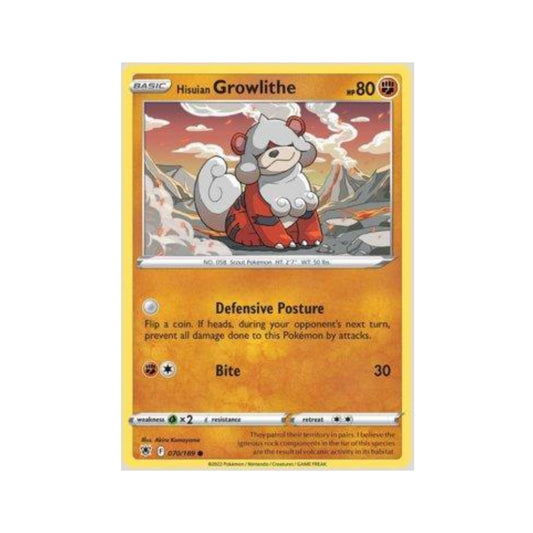 Hisuian Growlithe 070/189 in Portuguese Astral Radiance Pokémon TCG