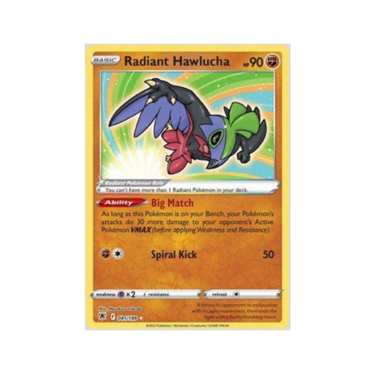 Radiant Hawlucha 081/189 in Portuguese Astral Radiance Pokémon TCG