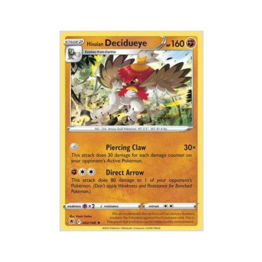 Hisuian Decidueye 082/189 in Portuguese Astral Radiance Pokémon TCG