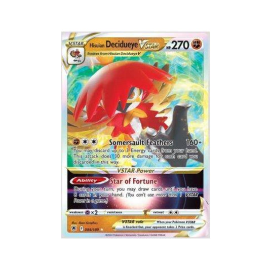 Hisuian Decidueye-VSTAR 084/189 in Portuguese Astral Radiance Pokémon TCG