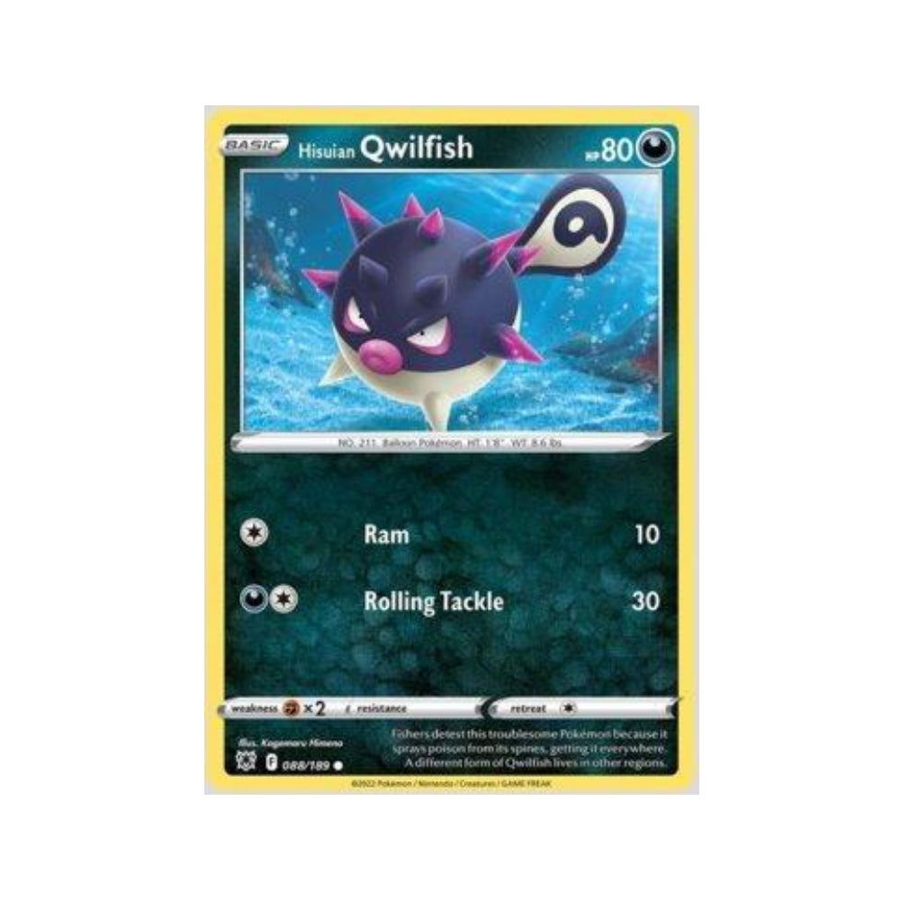 Hisuian Qwilfish 088/189 in Portuguese Astral Radiance Pokémon TCG