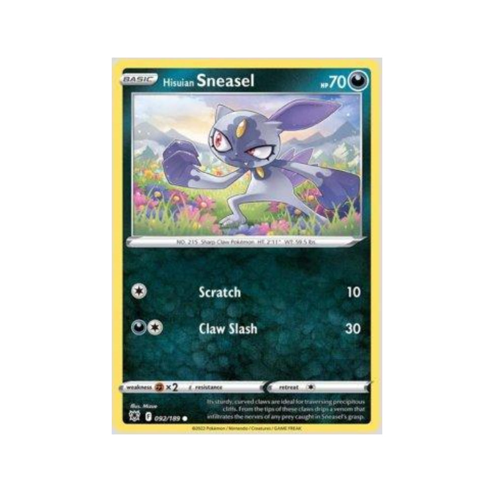 Hisuian Sneasel 092/189 in Portuguese Astral Radiance Pokémon TCG