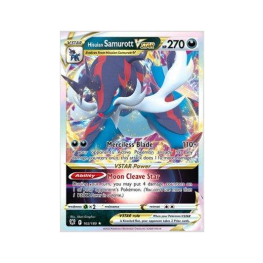 Hisuian Samurott-VSTAR 102/189 in Portuguese Astral Radiance Pokémon TCG