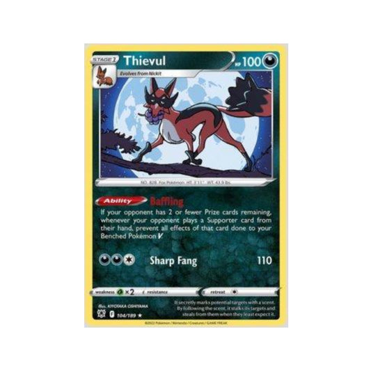 Thievul 104/189 in Portuguese Astral Radiance Pokémon TCG