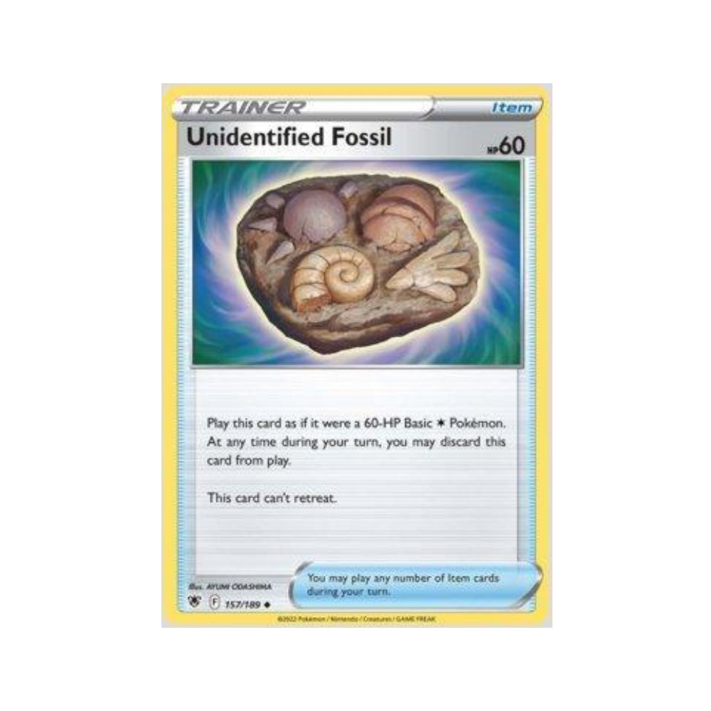 Unidentified Fossil 157/189 in Portuguese Astral Radiance Pokémon TCG