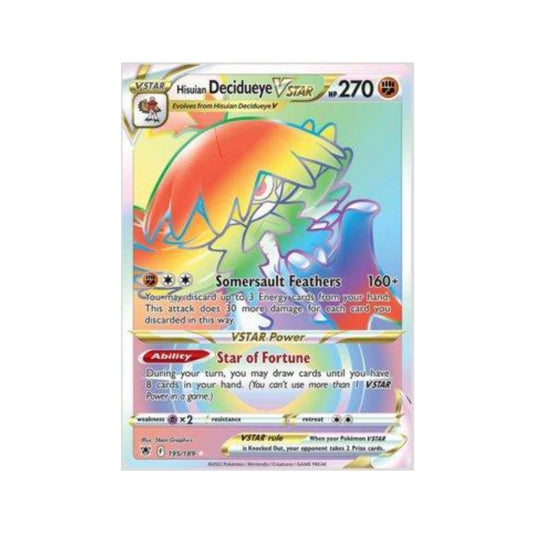 Hisuian Decidueye-VSTAR 195/189 in Portuguese Astral Radiance Pokémon TCG