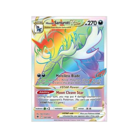 Hisuian Samurott-VSTAR 197/189 in Portuguese Astral Radiance Pokémon TCG