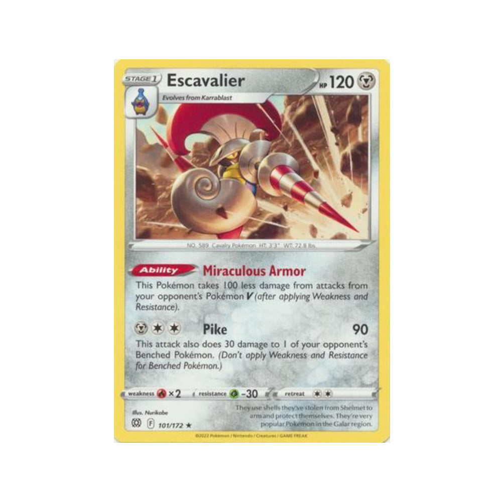 Escavalier 101/172 in Portuguese Brilliant Stars Pokémon TCG