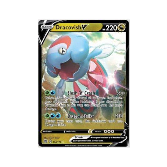 Dracovish-V 114/172 in Portuguese Brilliant Stars Pokémon TCG