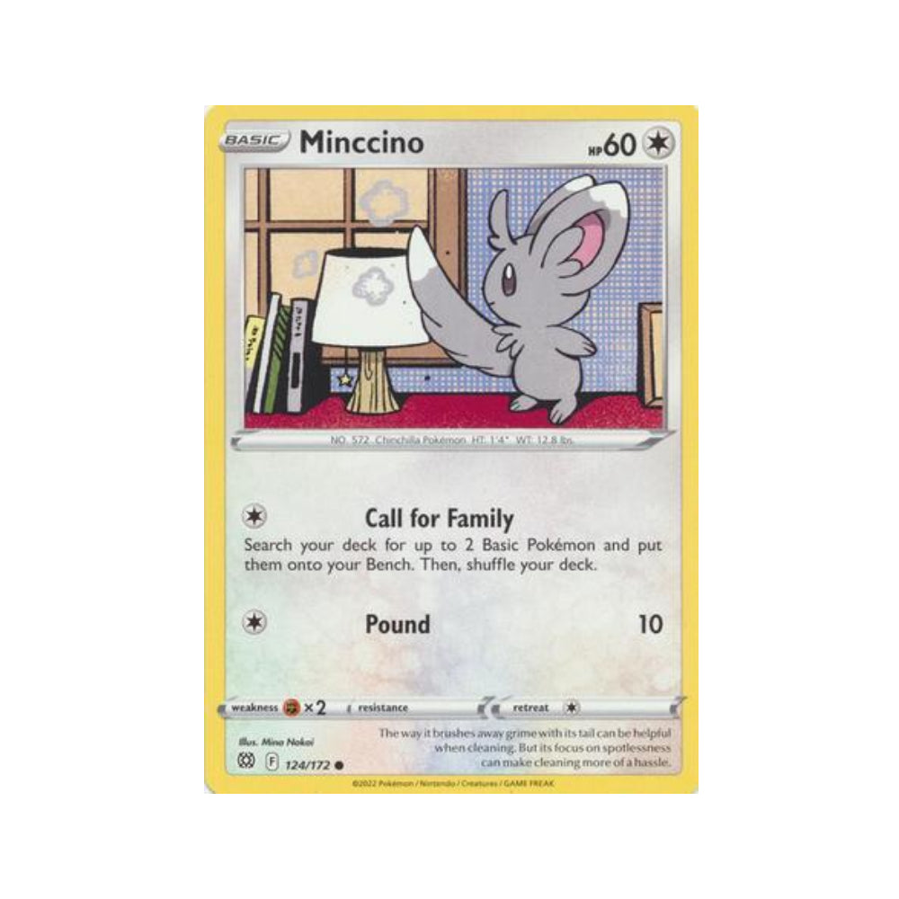 Minccino 124/172 in Portuguese Brilliant Stars Pokémon TCG