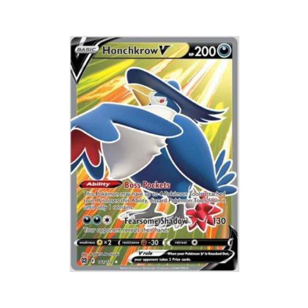 Honchkrow-V 161/172 in Portuguese Brilliant Stars Pokémon TCG