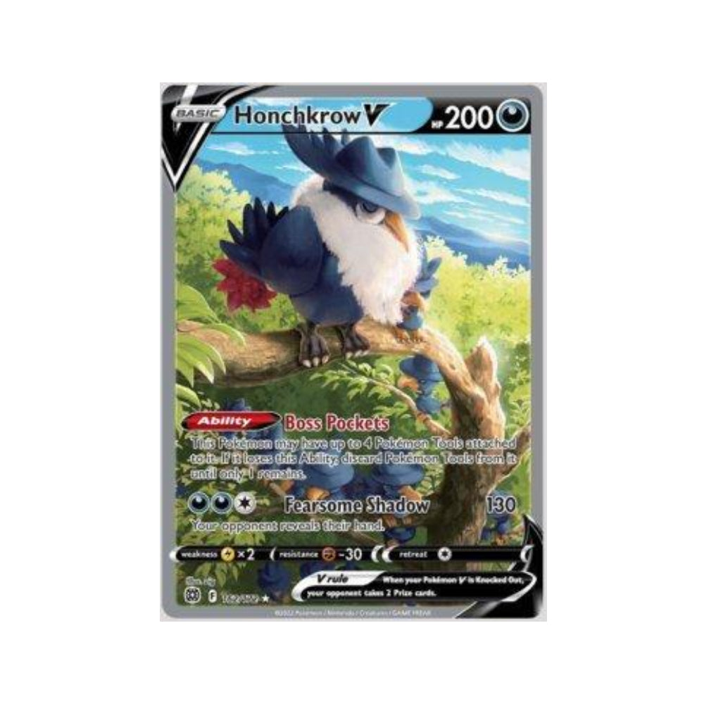 Honchkrow-V 162/172 in Portuguese Brilliant Stars Pokémon TCG