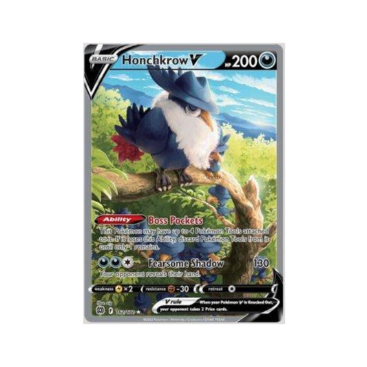 Honchkrow-V 162/172 in Portuguese Brilliant Stars Pokémon TCG