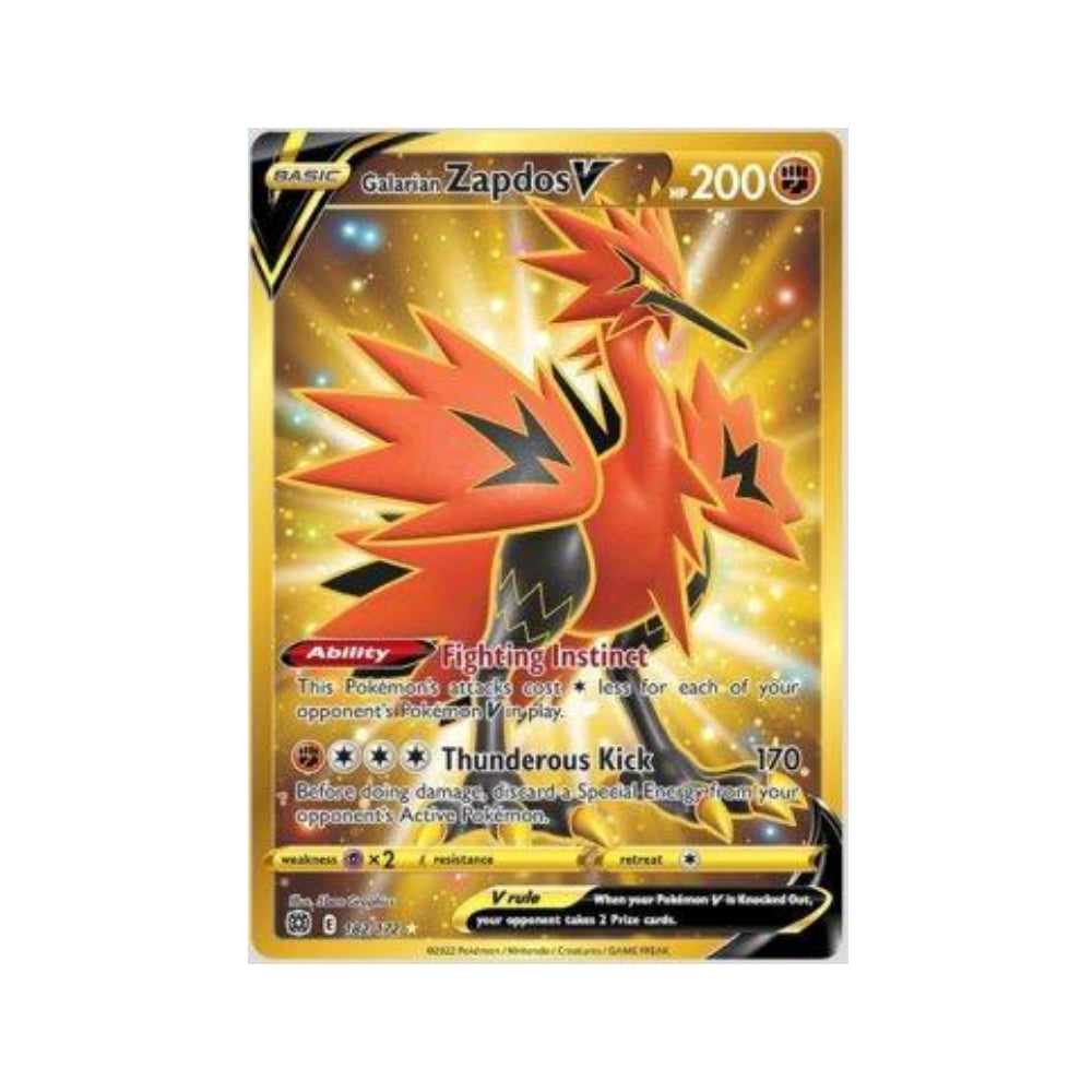 Galarian Zapdos-V 182/172 in Portuguese Brilliant Stars Pokémon TCG