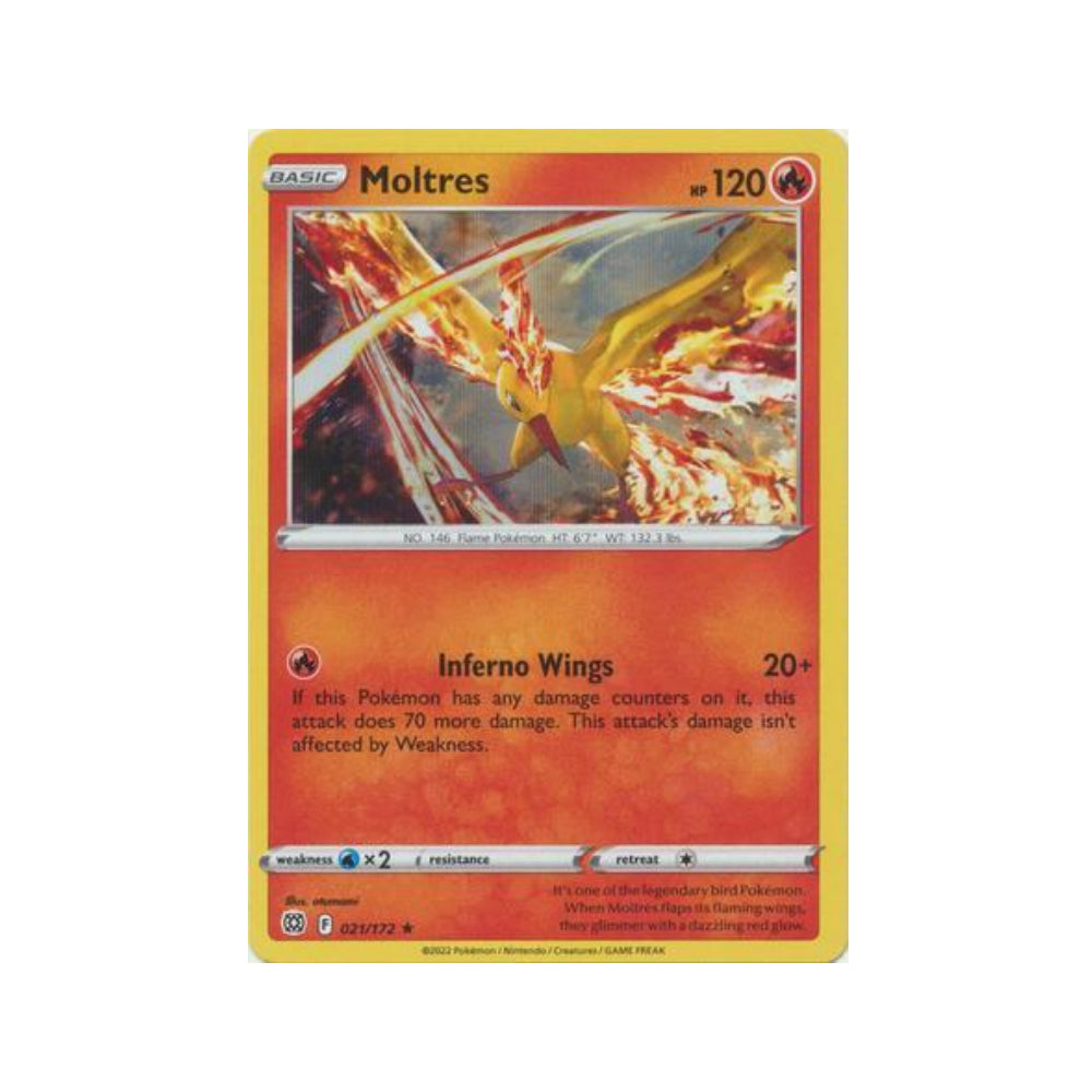 Moltres 21/172 in Portuguese Brilliant Stars Pokémon TCG