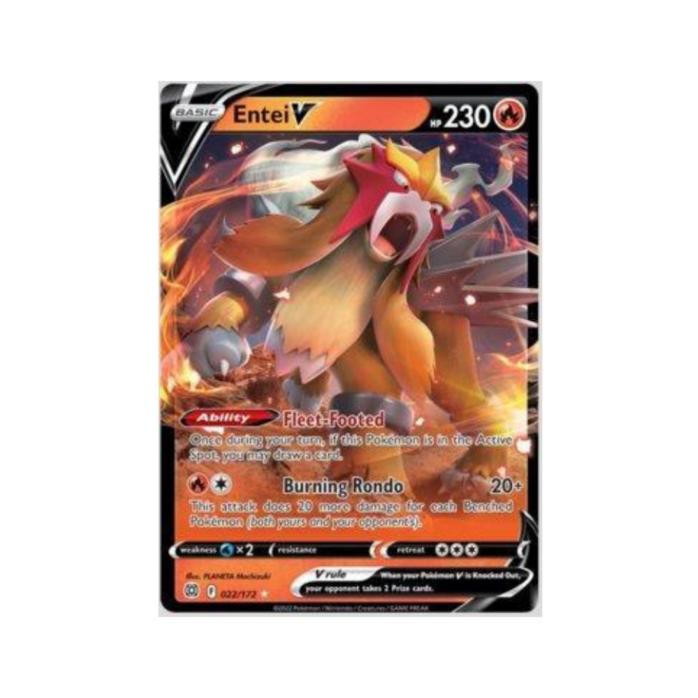 Entei-V 22/172 in Portuguese Brilliant Stars Pokémon TCG