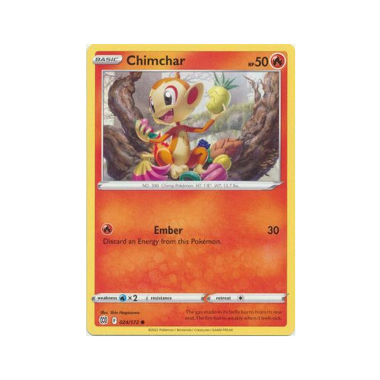 Chimchar 24/172 in Portuguese Brilliant Stars Pokémon TCG