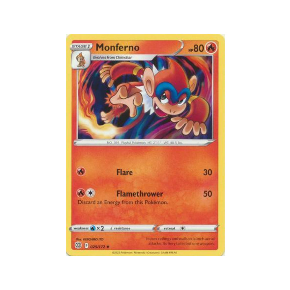 Monferno 25/172 in Portuguese Brilliant Stars Pokémon TCG