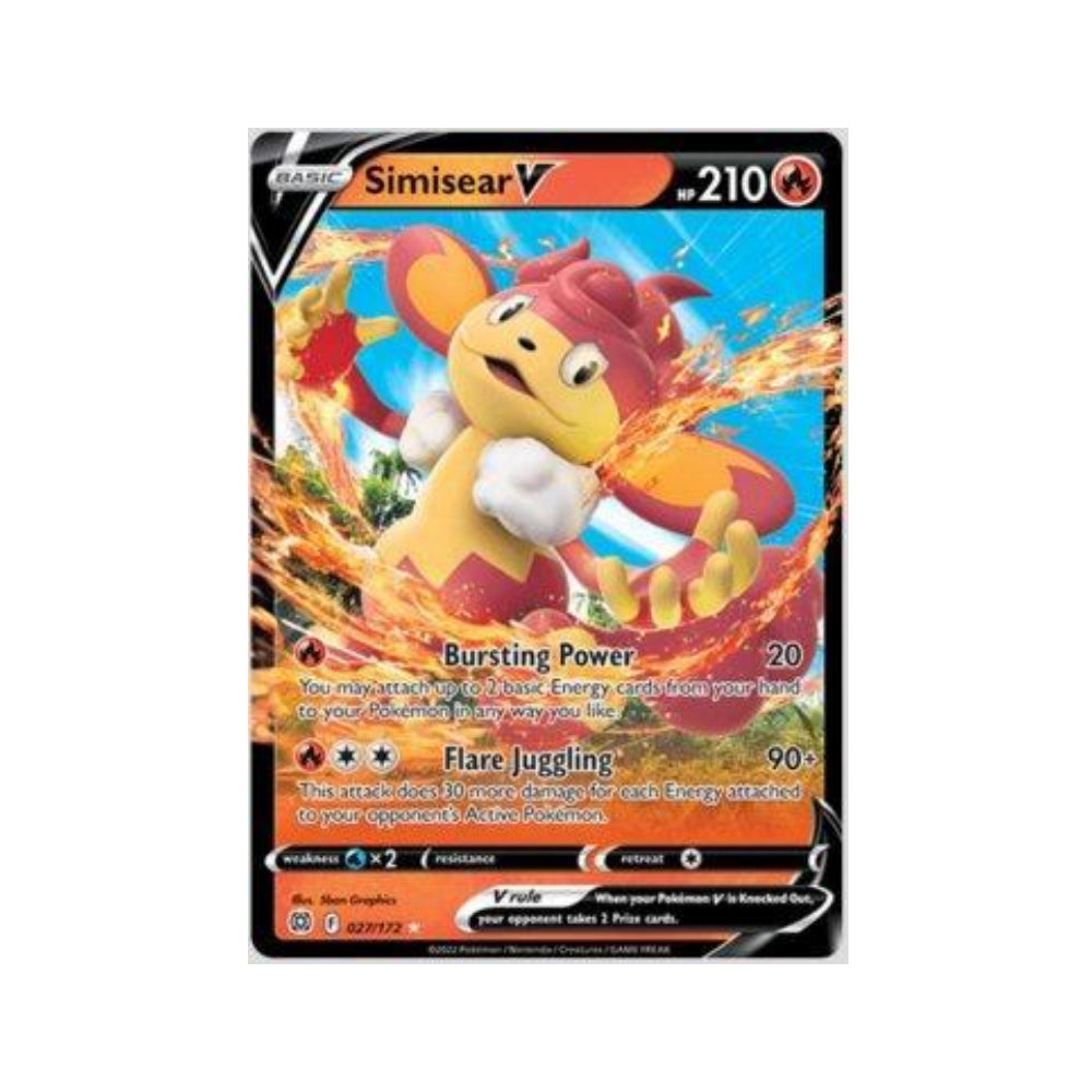 Simisear-V 27/172 in Portuguese Brilliant Stars Pokémon TCG