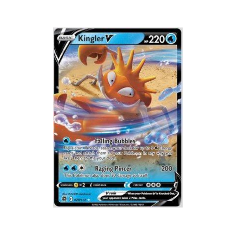 Kingler-V 28/172 in Portuguese Brilliant Stars Pokémon TCG