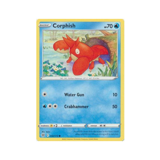 Corphish 32/172 in Portuguese Brilliant Stars Pokémon TCG