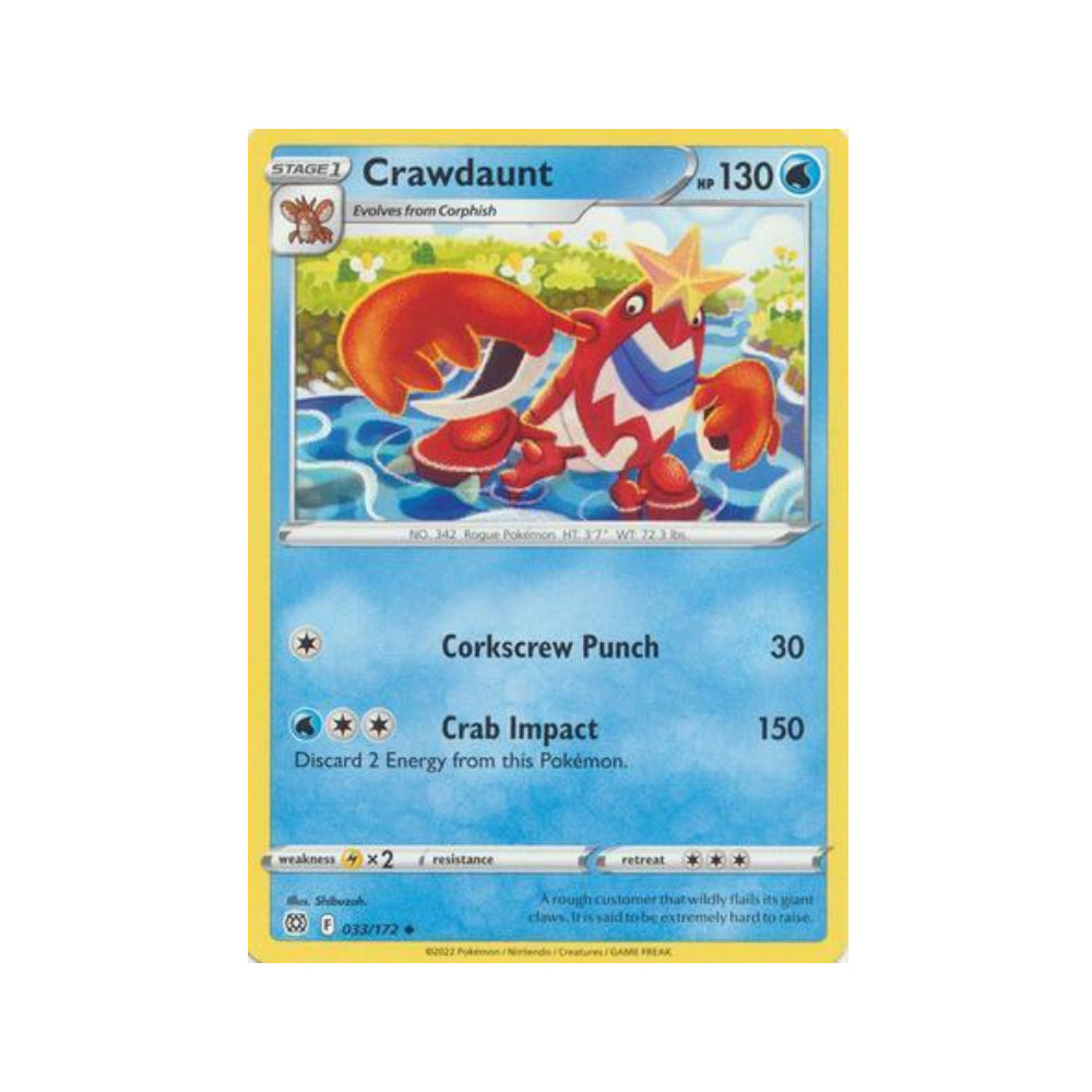 Crawdaunt 33/172 in Portuguese Brilliant Stars Pokémon TCG