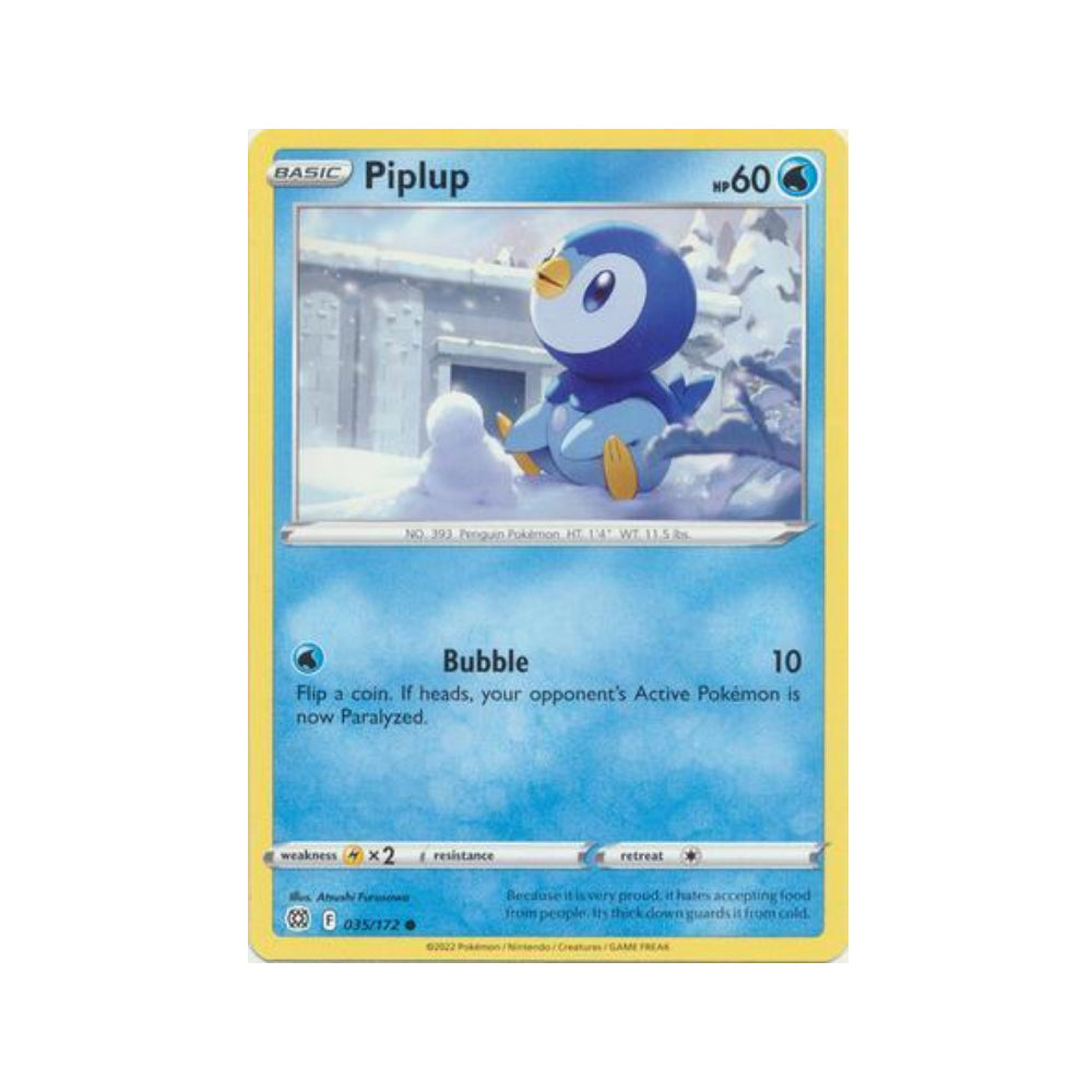 Piplup 35/172 in Portuguese Brilliant Stars Pokémon TCG