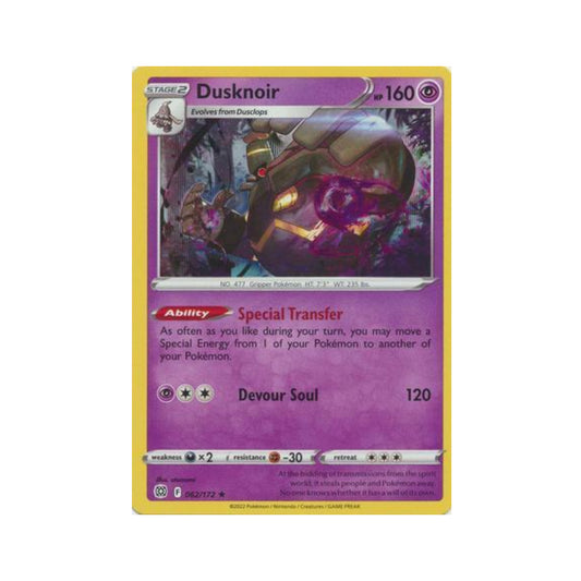 Dusknoir 62/172 in Portuguese Brilliant Stars Pokémon TCG