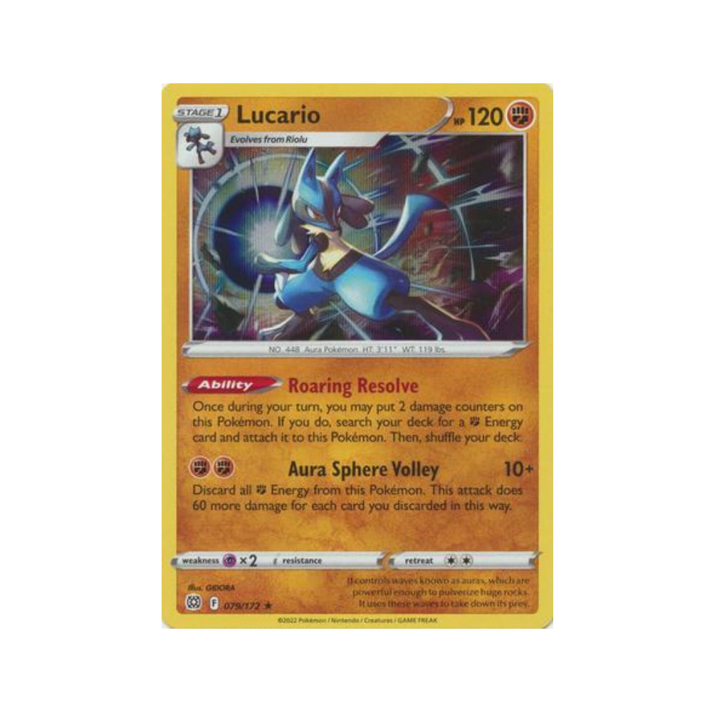 Lucario 79/172 in Portuguese Brilliant Stars Pokémon TCG