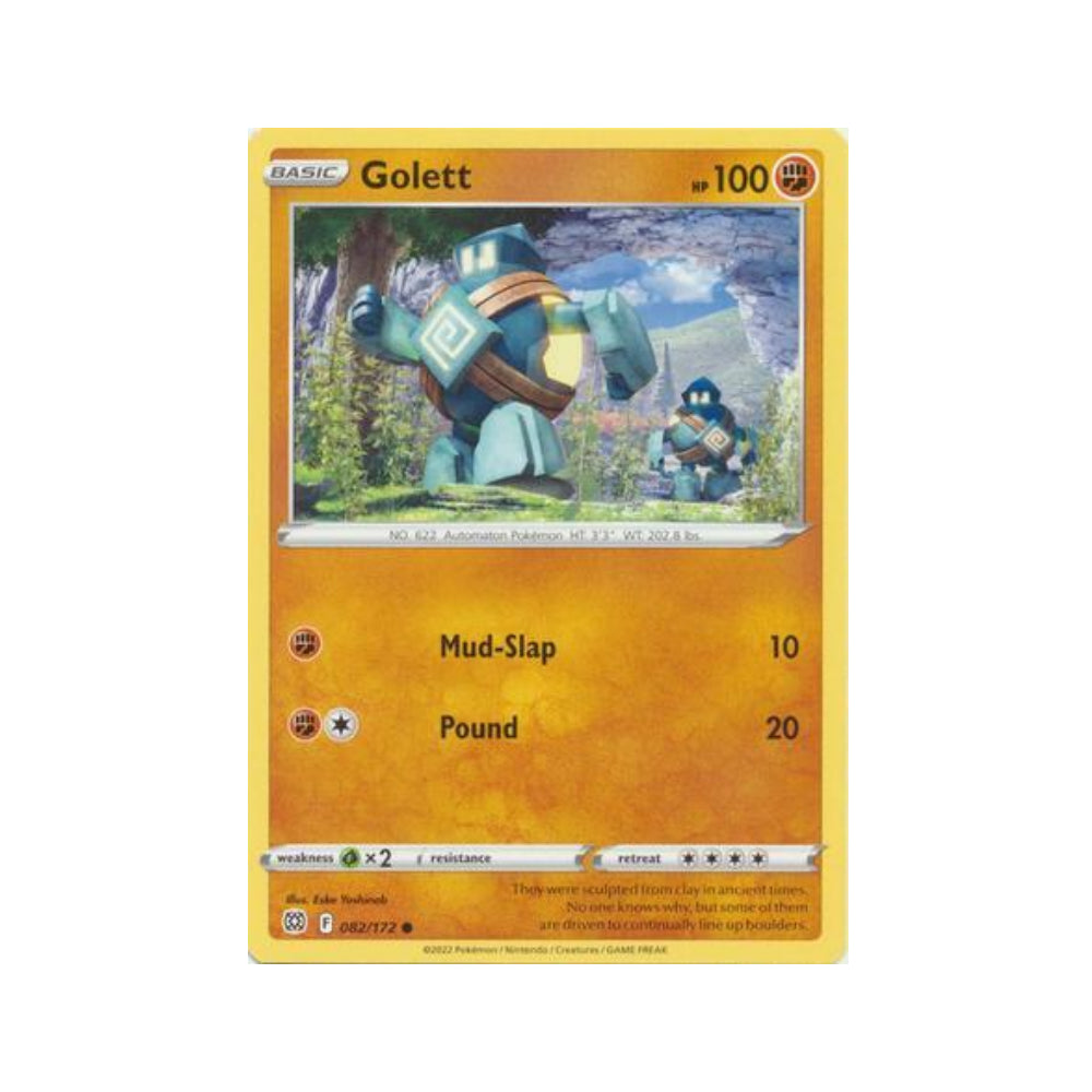 Golett 82/172 in Portuguese Brilliant Stars Pokémon TCG