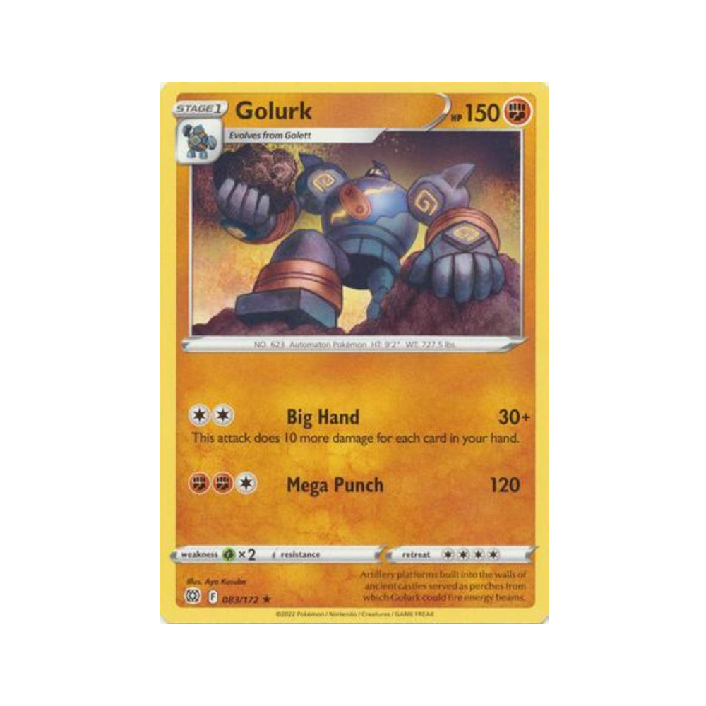 Golurk 83/172 in Portuguese Brilliant Stars Pokémon TCG