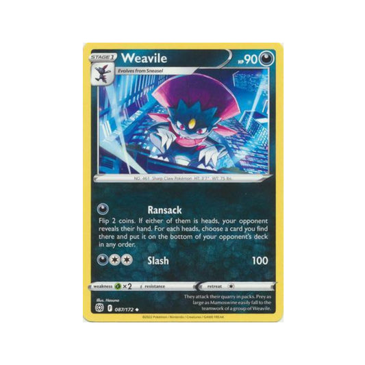 Weavile 87/172 in Portuguese Brilliant Stars Pokémon TCG