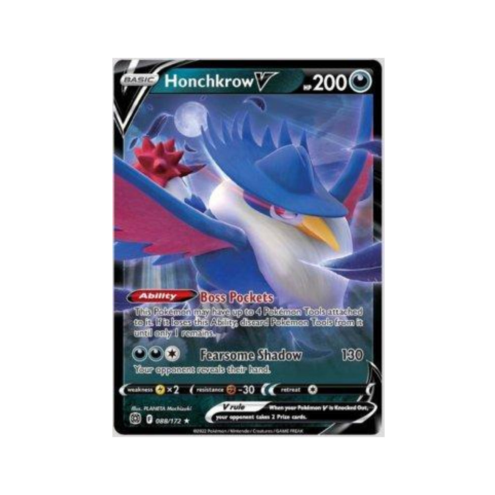 Honchkrow-V 88/172 in Portuguese Brilliant Stars Pokémon TCG