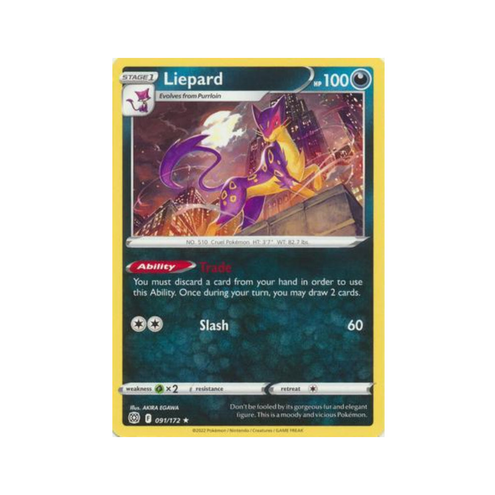 Liepard 91/172 in Portuguese Brilliant Stars Pokémon TCG