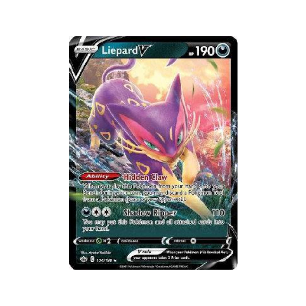 Liepard-V 104/198 in Portuguese Chilling Reign Pokémon TCG