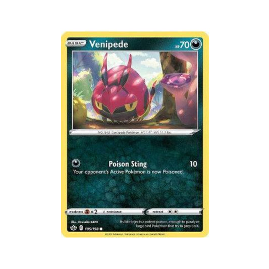 Venipede 105/198 in Portuguese Chilling Reign Pokémon TCG