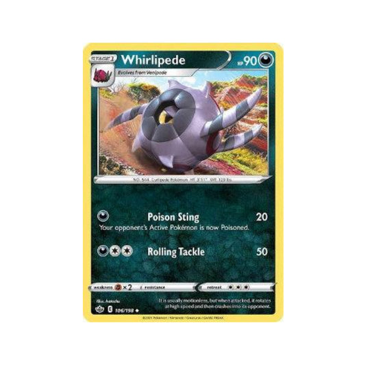 Whirlipede 106/198 in Portuguese Chilling Reign Pokémon TCG