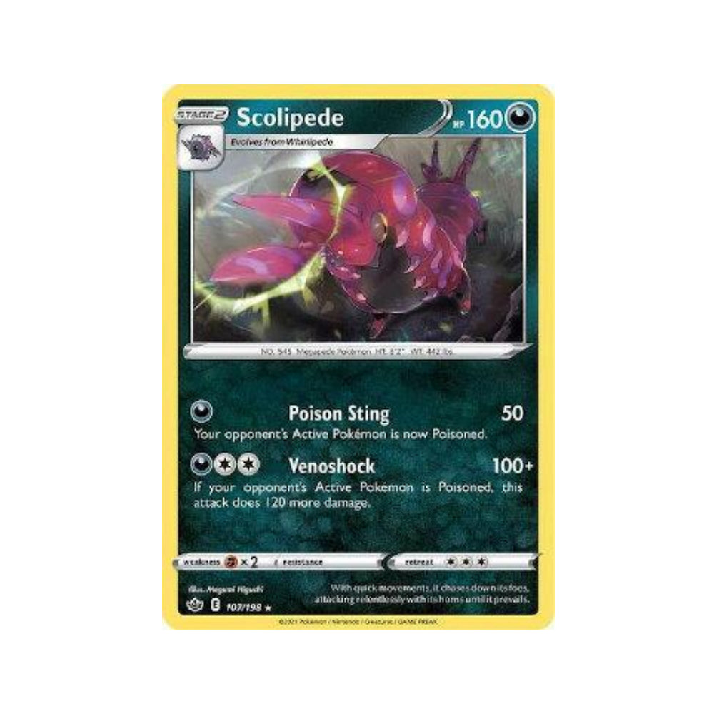 Scolipede 107/198 in Portuguese Chilling Reign Pokémon TCG