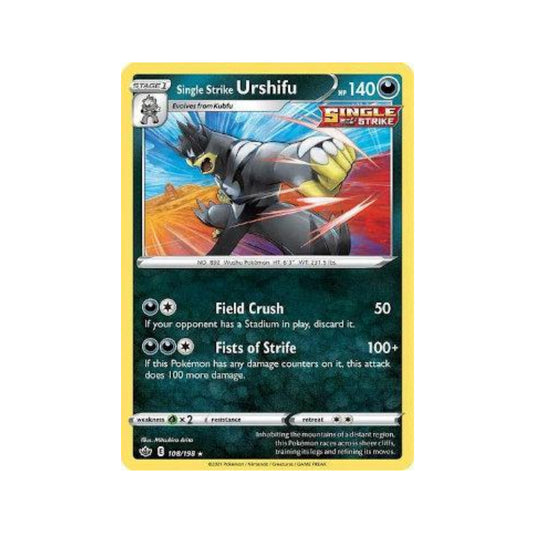 Single Strike Urshifu 108/198 in Portuguese Chilling Reign Pokémon TCG