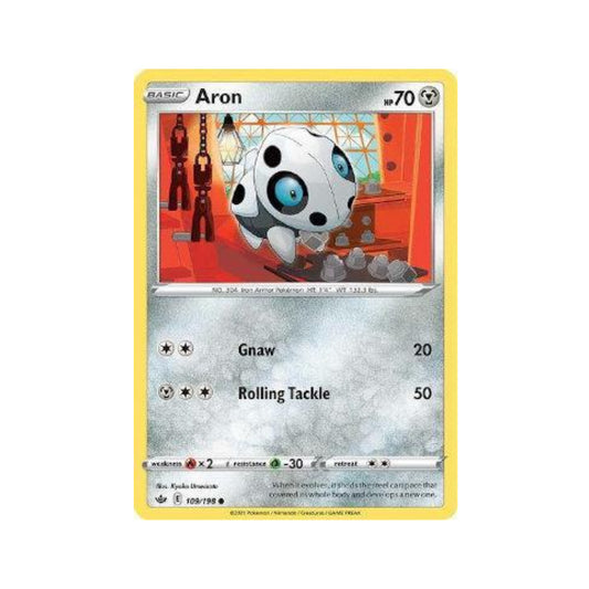 Aron 109/198 in Portuguese Chilling Reign Pokémon TCG