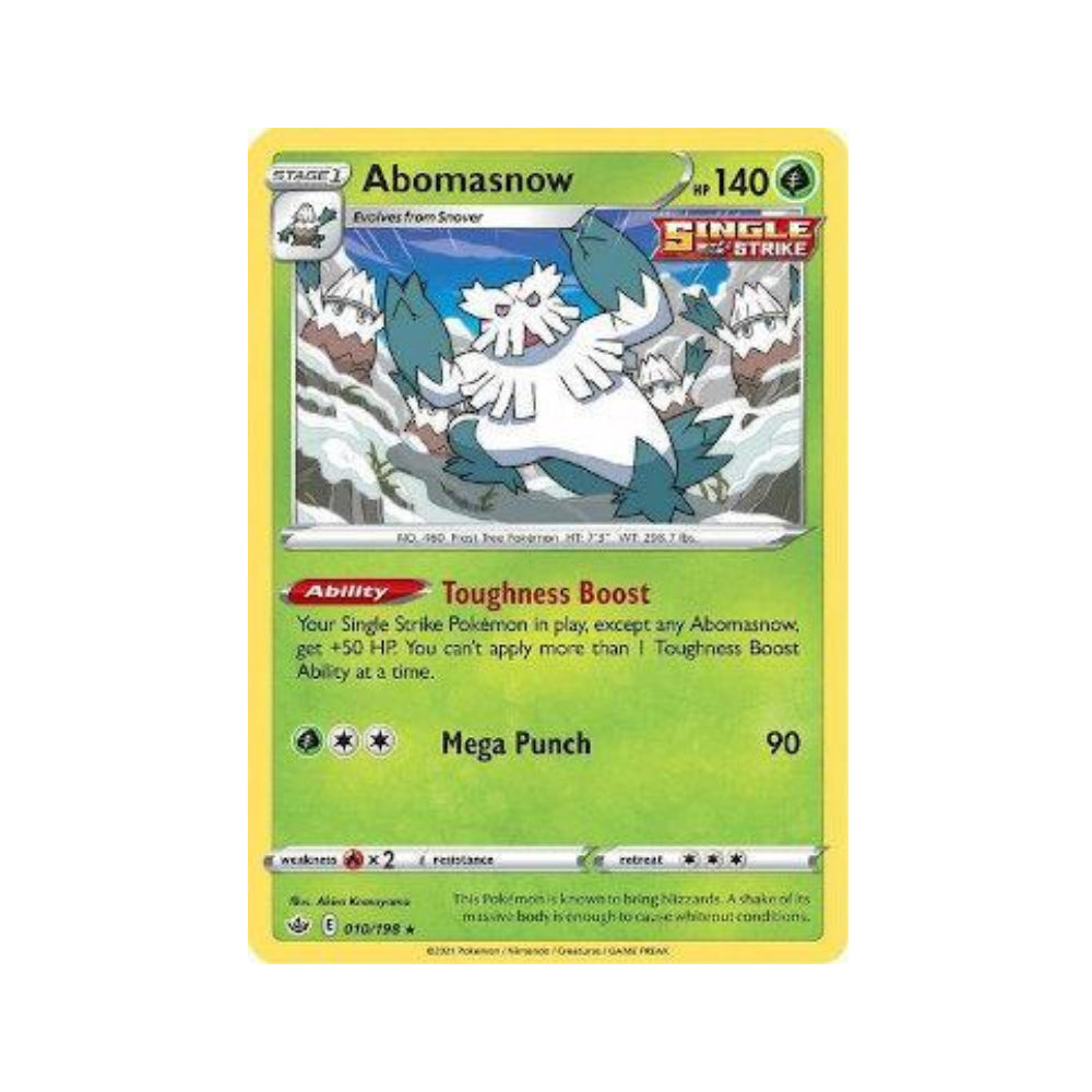 Abomasnow 10/198 in Portuguese Chilling Reign Pokémon TCG