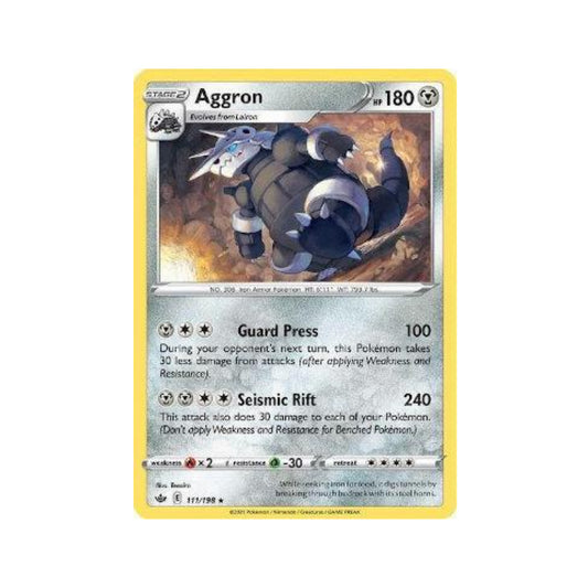 Aggron 111/198 in Portuguese Chilling Reign Pokémon TCG