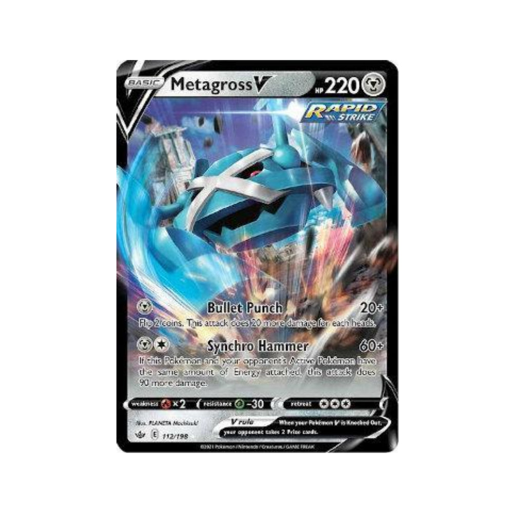 Metagross-V 112/198 in Portuguese Chilling Reign Pokémon TCG