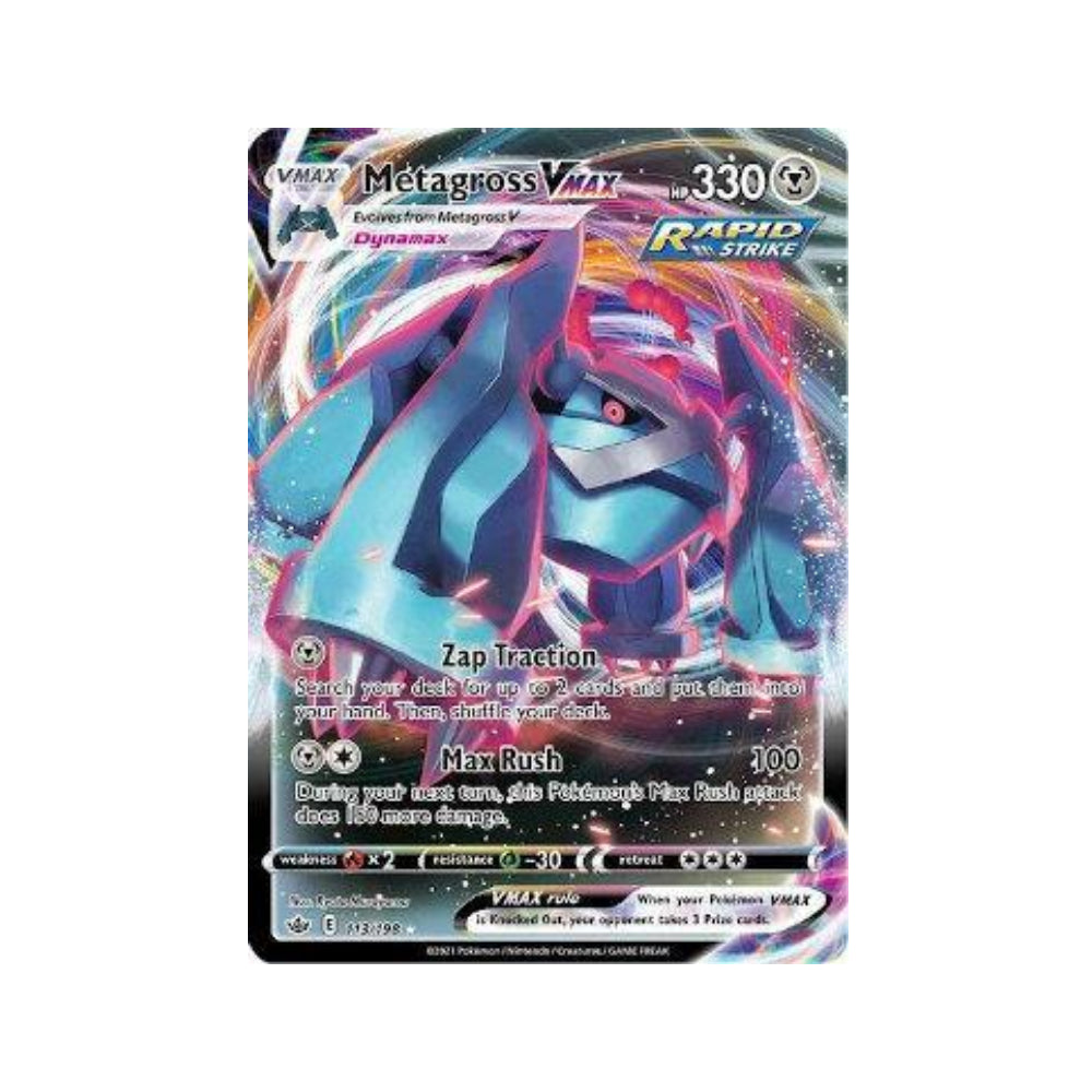 Metagross-VMAX 113/198 in Portuguese Chilling Reign Pokémon TCG