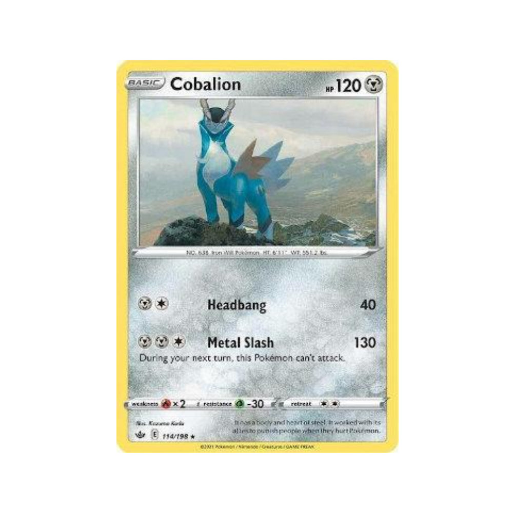 Cobalion 114/198 in Portuguese Chilling Reign Pokémon TCG