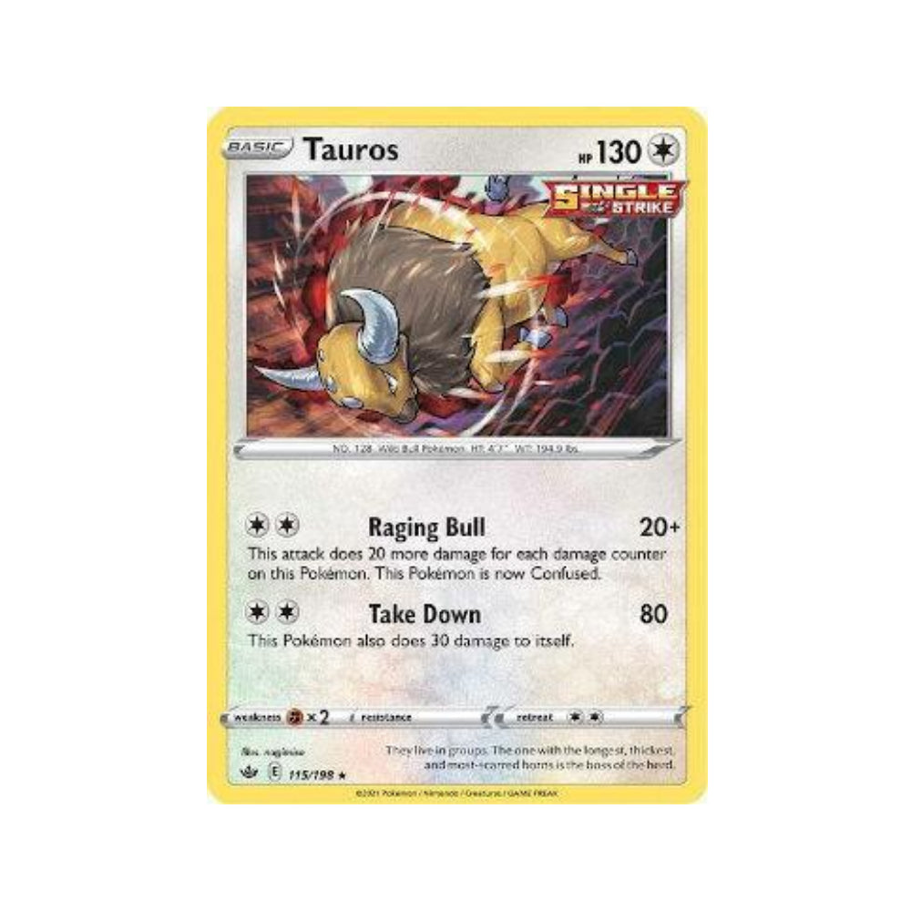 Tauros 115/198 in Portuguese Chilling Reign Pokémon TCG