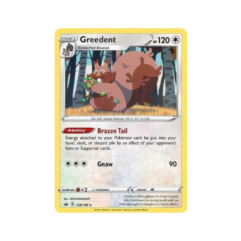 Greedent 128/198 in Portuguese Chilling Reign Pokémon TCG