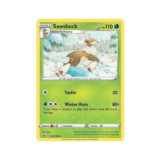 Sawsbuck 12/198 in Portuguese Chilling Reign Pokémon TCG