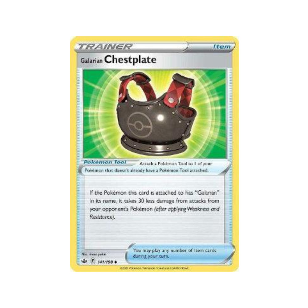 Galarian Breastplate 141/198 in Portuguese Chilling Reign Pokémon TCG